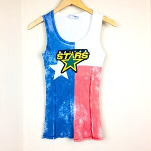 Dallas Stars Hockey Texas Flag Tank S/M Vintage Sleeveless Western Top